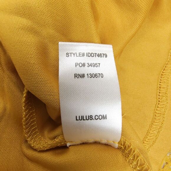 NEW Lulus Jaclyn Golden Yellow Lace Off the Shoulder Midi Dress Ruffled Small - Picture 10 of 10